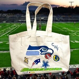 Custom Seattle Seahawks Embroidered Tote Bag NWOT